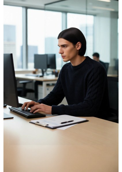 Unisex Basic Regular Kalıp Bisiklet Yaka Saç Örgü Desenli Kalın Triko Kazak Kışlık Şıklık Kaliteli