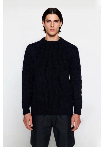 Unisex Basic Regular Kalıp Bisiklet Yaka Saç Örgü Desenli Kalın Triko Kazak Kışlık Şıklık Kaliteli fiyatları