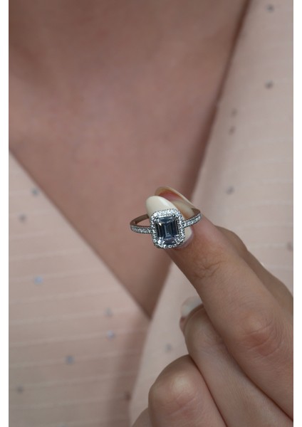 Gümüş Baget Taşlı Yüzük En Popüler Model WSR105