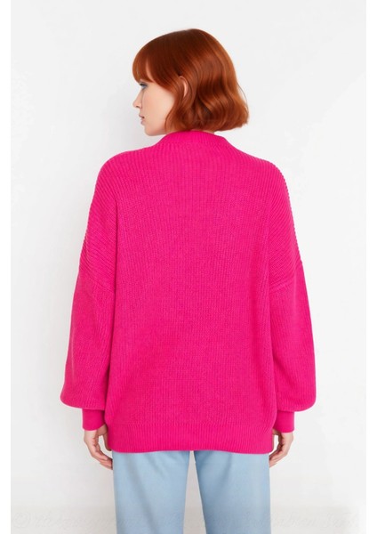 Kadın Oversize Basic Uzun Balon Kol Selanik Dokuma Triko Kazak 100% Akrilik Soğuk Havalar Kaliteli fiyatları