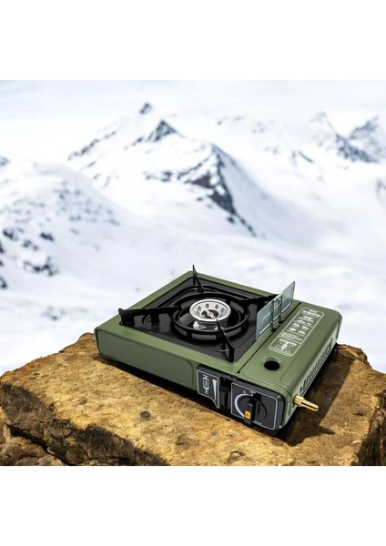 Taşınabilir Portatif Kamp Ocağı Tek Gözlü Yeşil Renk Kartuşlu Tüp Bağlantılı Gezi Piknik Ocak Mft. fırsatları