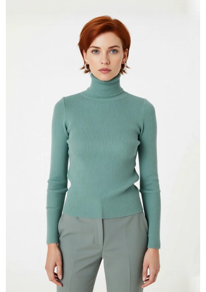 Kadın Basic Balıkçı Yaka Fitted Triko Kazak Akrilik Kumaşıyla Kış Kombinlerinin Vazgeçilmezi fiyatları