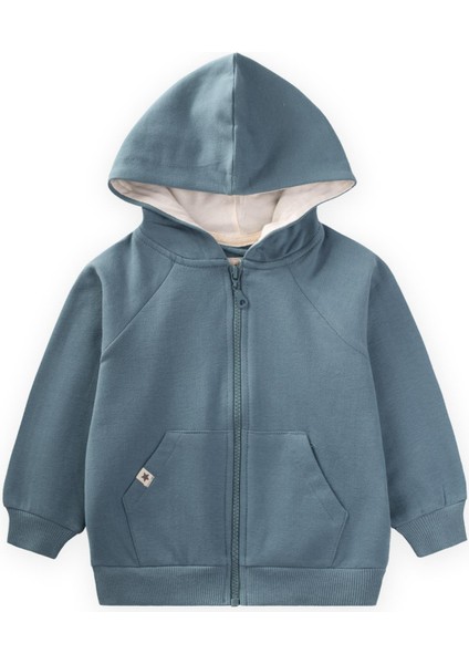 Kapşonlu Fermuarlı Hırka 1-14 Yaş Mint Yeşili