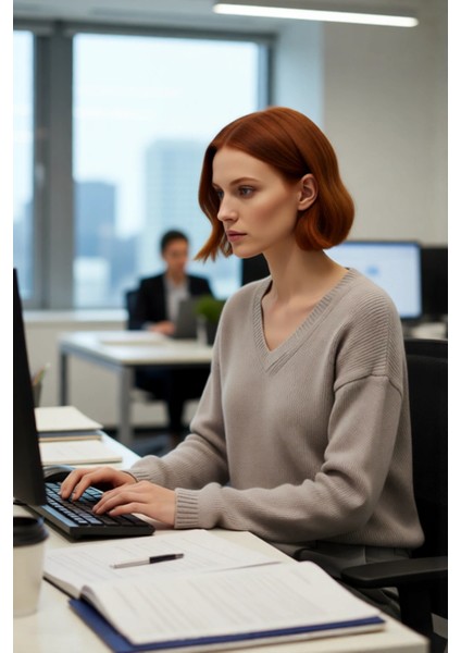 Kadın Düşük Kol V Yaka Triko Kazak Regular Kalıp Ile Kış Şıklığı ve Konfor Bir Arada Kaliteli fırsatları