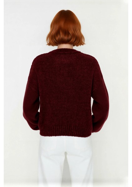 Kadın Geniş Kalıp Kalın Dokulu Bisiklet Yaka Düşük Kol Triko Kazak Soğuklara Özel Konforlu Seçim fiyatları