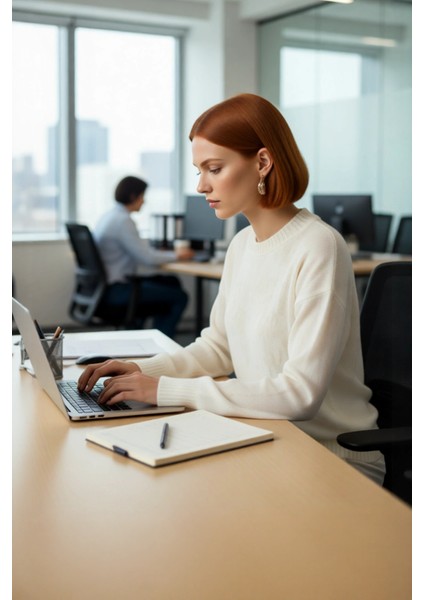 Kadın Oversize Rahat Kesim Basic Gri Metalik Triko Uzun Kollu Bisiklet Yaka Kışlık Kazak Kaliteli