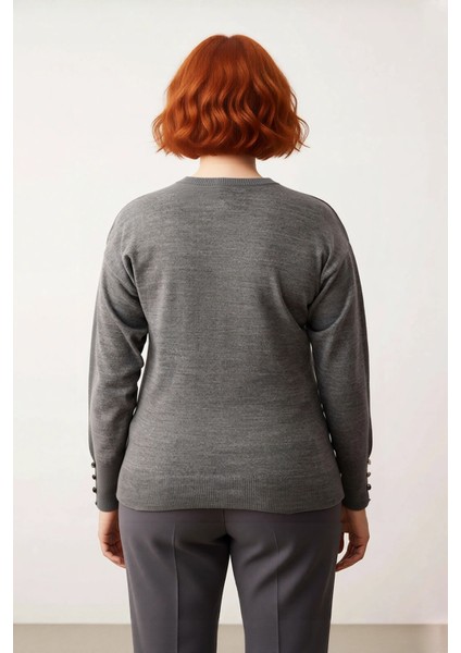 Kadın Basic Siluet Uzun Kollu V Yaka Triko Kazak Gündelik Kullanıma Uygun Akrilik Materyal modelleri