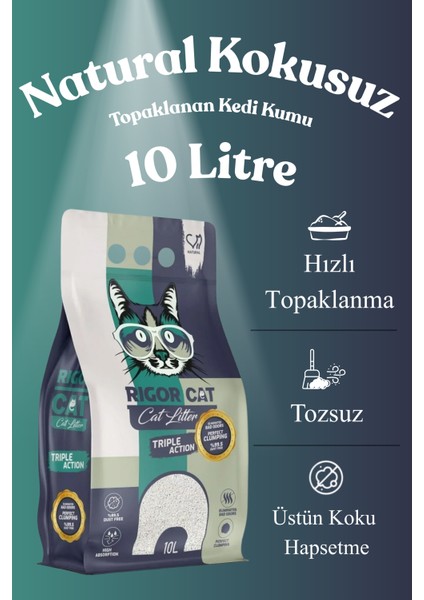 Natürel Kokusuz Topaklanan Kedi Kumu 10lt