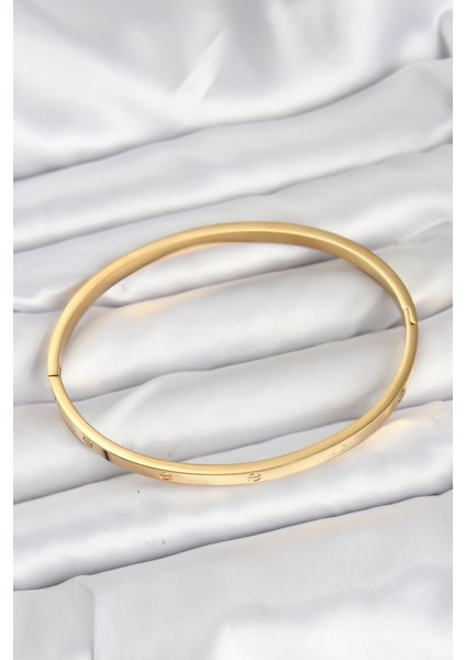 316L Çelik Gold Renk 65 mm Ince Kadın Kelepçe Bileklik - TJ-BB7915 fırsatları
