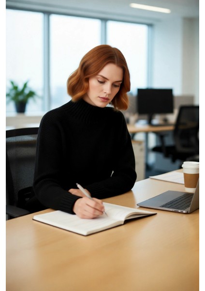 Kadın Kalın Oversize Triko Kazak Dik Yaka Detayıyla Casual Kombinlerin Vazgeçilmezi Kaliteli