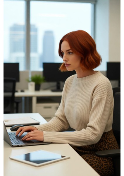 Kadın Düz Desen Regular Kalıp Triko Super Crop Bisiklet Yaka Uzun Kol Kazak Casual Tarz Kaliteli fırsatları