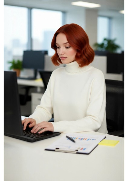 Kadınlara Özel Oversize Kesim Düz Desen Balıkçı Yaka Uzun Kollu Triko Kazak Kış Modası Kaliteli fırsatları