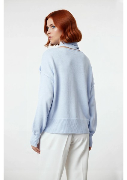 Kadın Basic Oversize Triko Kazak ve Atkı Seti Uzun Kol Şal Yaka Tasarımı Ile Kış Modası Kaliteli fiyatları