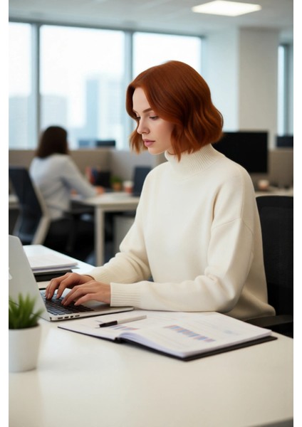 Kadın Oversize Kalın Triko Kazak Gri Rengi ve Dik Yaka Tasarımıyla Kış Kombinlerinin Yıldızı