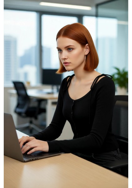 Kadın Ince Triko Hırka Siyah Fitted Kayık Yaka Crop Uzun Kollu Düşük Kol Rahat Şık Modern Basic