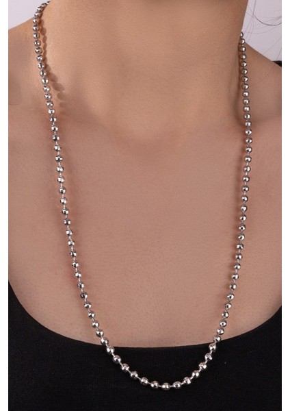 Erkek Çelik Top Zincir Kolye Spor Model 4 mm 56 cm ydk17