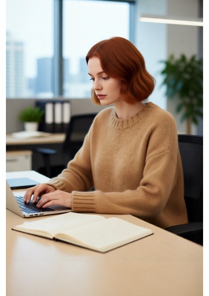 Kadın Casual Şık Oversize Kalın Triko Kazak Bisiklet Yaka Rahat Uzun Boy Soğuk Havalar Kaliteli