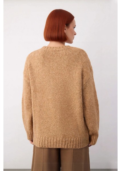 Kadın Casual Şık Oversize Kalın Triko Kazak Bisiklet Yaka Rahat Uzun Boy Soğuk Havalar Kaliteli modelleri