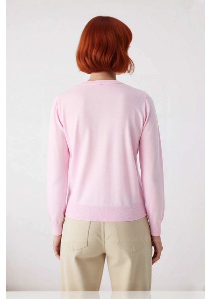 Kadın Modern Bisiklet Yaka Ince Triko Regular Kalıp Düz Dokuma Uzun Kol Kazak Modeli Kaliteli modelleri