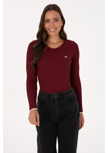 Kadın Bordo Kazak /triko 50314780-VR014