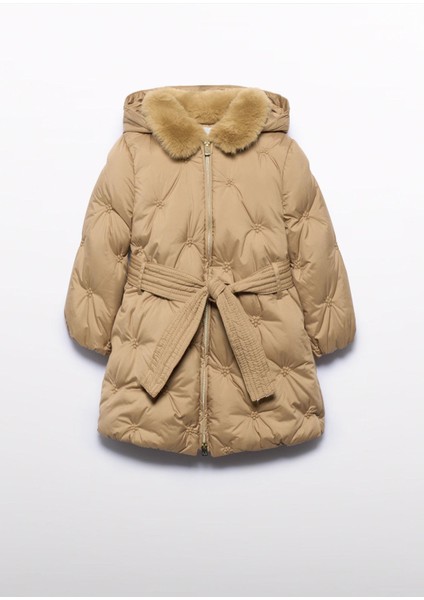 Mayoral Abel&lula Kız Çocuk Kürk Kapşonlu Uzun Mıont fiyatları