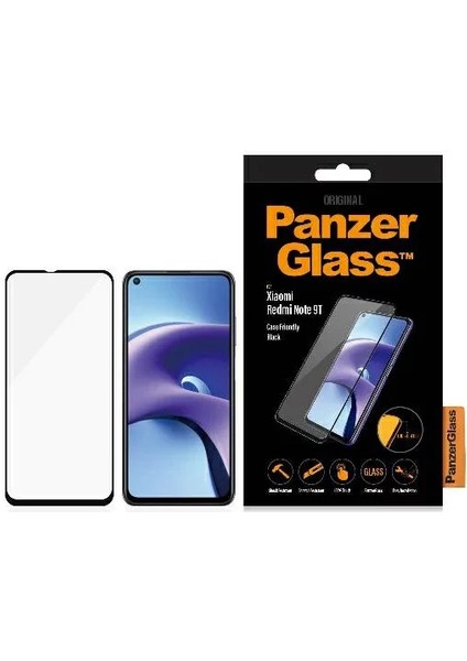 Panzerglass™ Case Friendly Ekran Koruyucu (Xiaomi Redmi Note 9t - Siyah Çerçeve)