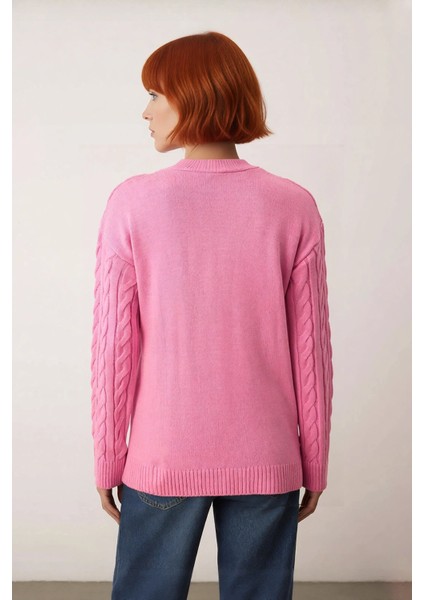 Rahat Şık Kadın Regular Kalıp Saç Örgü Triko Kazak Bisiklet Yaka Uzun Kollu Günlük Kombin Kaliteli modelleri