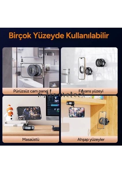 Magsafe Telefon Tutucu Tüm Yüzeylerle Uyumlu Vakumlu Sökülebilir 360 Oynar Başlıklı Üniversal Telefon Tutucu K007
