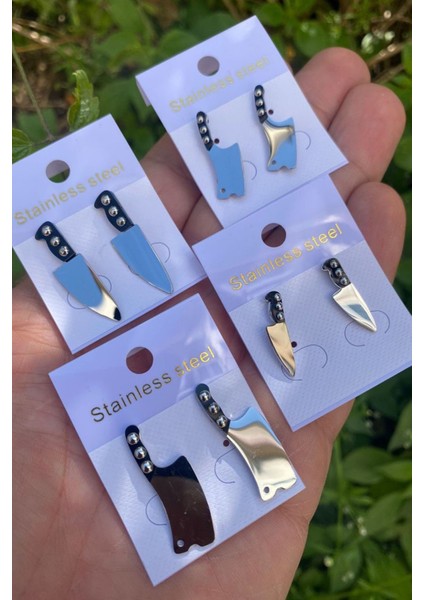 Chef 1 Küçük 1 Büyük Boy Çelik Satır Küpe MSE18