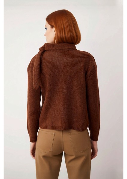 Kadın Basic Siluet Şal Yaka Uzun Kol Triko Kazak Soğuk Havalarda Cool ve Rahat Bir Görünüm modelleri