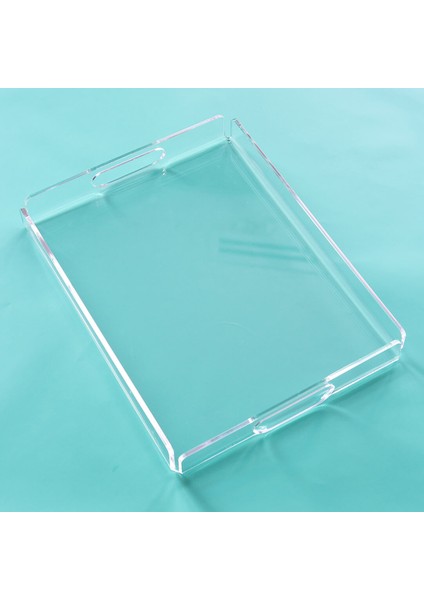 Pina Şeffaf Pleksi Tepsi 40X30 cm - 4mm Kalın Lüks Akrilik Sunum ve Ikram Tepsisi modelleri