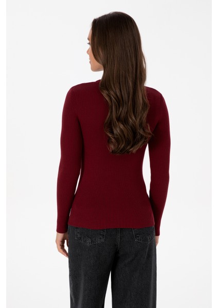 Kadın Bordo Kazak /triko 50316869-VR014 indirimleri