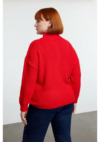 Kadın Casual Ortam Uzun Kollu Selanik Dokuma Regular Kalıp Fermuarlı Dik Yaka Triko Kazak Kaliteli modelleri