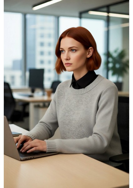 Kadın Regular Boy Orta Kalınlıkta Rahat Oversize Triko Kazak Şık Yan Düğme Detaylarıyla Öne Çıkıyor