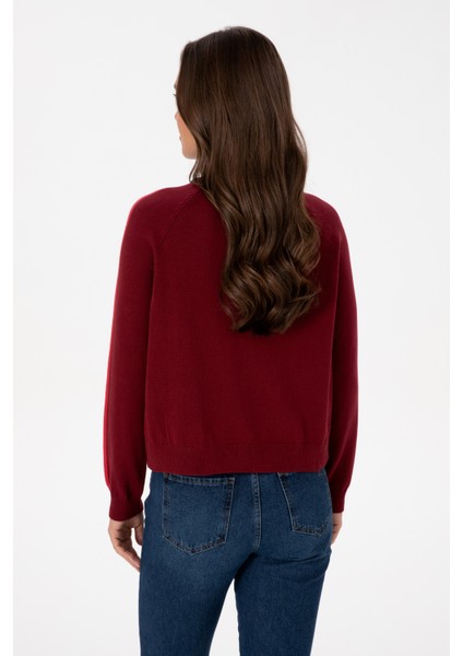 Kadın Bordo Kazak /triko 50314691-VR014 indirimleri