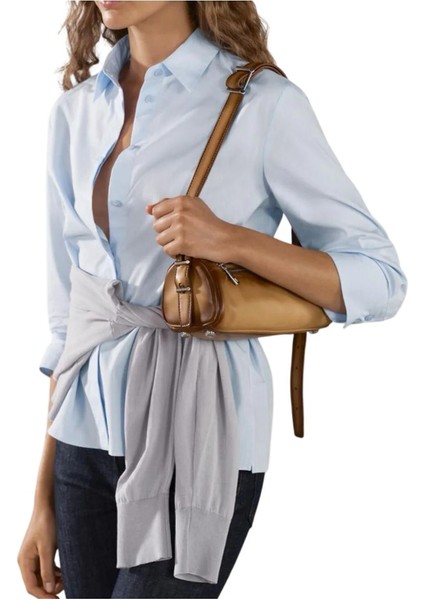 Eskitilmiş Görünümlü Çapraz Askılı Kadın Omuz Çantası