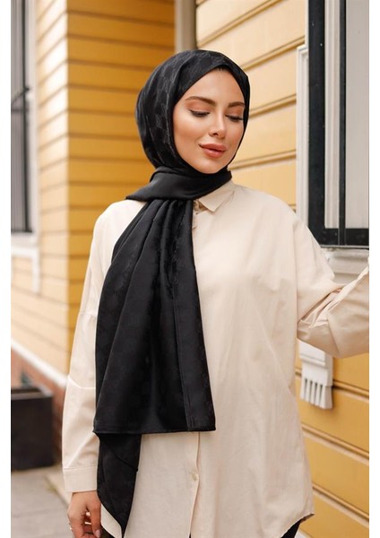 Dama Desen Şal Siyah indirimleri