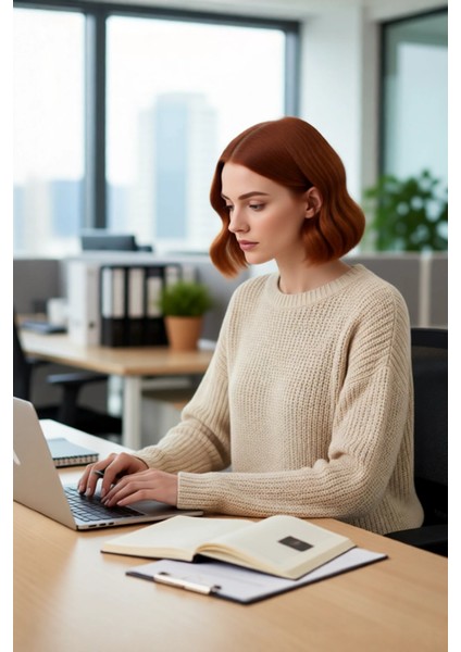 Kadın Crop Boy Akrilik Triko Kazak Bisiklet Yaka Geniş Kalıp Çizgili Soğuk Havalara Uygun Kaliteli