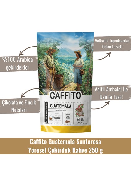 Caffito Guatemala Santarosa - Yöresel Çekirdek Kahve 250 G