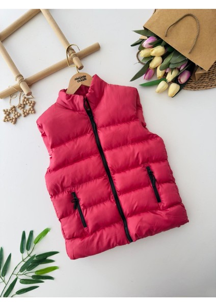 Minigimin Cicileri Cepli Unisex Şişme yelek - Nar Çiçeği