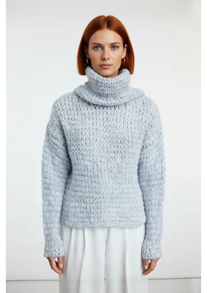 Kadın Oversize Kesim Balıkçı Yaka Düz Triko Kazak Rahat Dokusuyla Kış Aylarının Vazgeçilmezi fiyatları