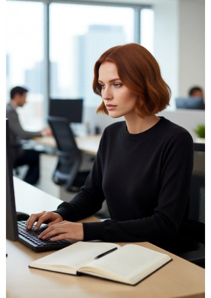 Kadın Düz Bisiklet Yaka Ekru Triko Kazak Regular Kalıbı ile Kışa Özel Şık ve Konforlu Kaliteli