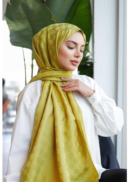 Dama Desen Şal Yağ Yeşili