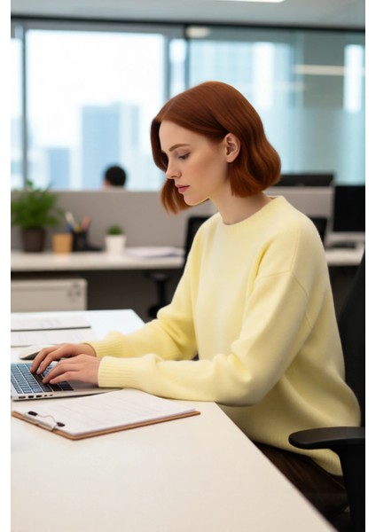 Kadın Regular Kalıp Uzun Kol Triko Kazak Bisiklet Yaka Kış Sezonu Için Günlük Şıklık Kaliteli