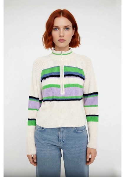 Kadın Dik Yaka Triko Kazak Selanik Dokuma Reglan Kol Crop Boy Rahat ve Şık Kış Kombinleri Kaliteli fiyatları