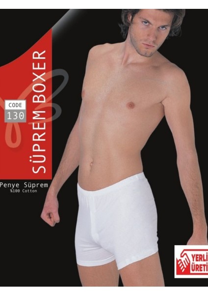 Erkek Beyaz Süprem Penye Boxer %100 Pamuklu 3’lü Paket 130-3B fiyatları