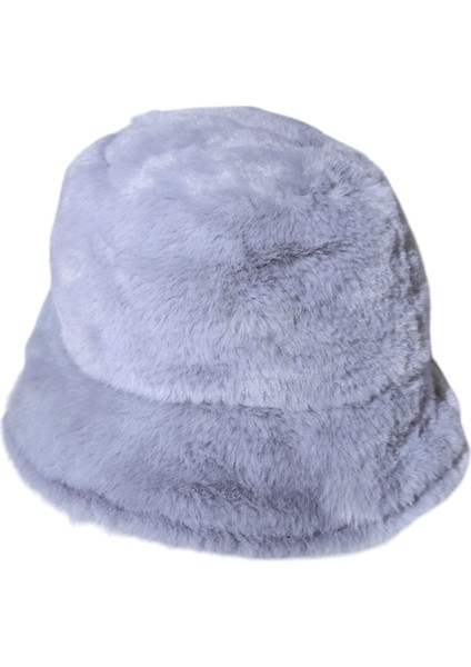 Kadın Kürk Bucket Kova Şapka Gri fiyatları