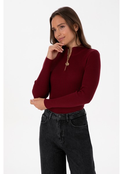 Kadın Bordo Kazak /triko 50316869-VR014 modelleri