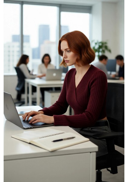 Kadın Antrasit Crop Boy Fitted Kruvaze Triko Kazak Günlük Şıklık ve Konforu Kış Sezonuna Taşır