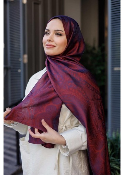 Etro Desen Premium Şal Bordo Lacivert